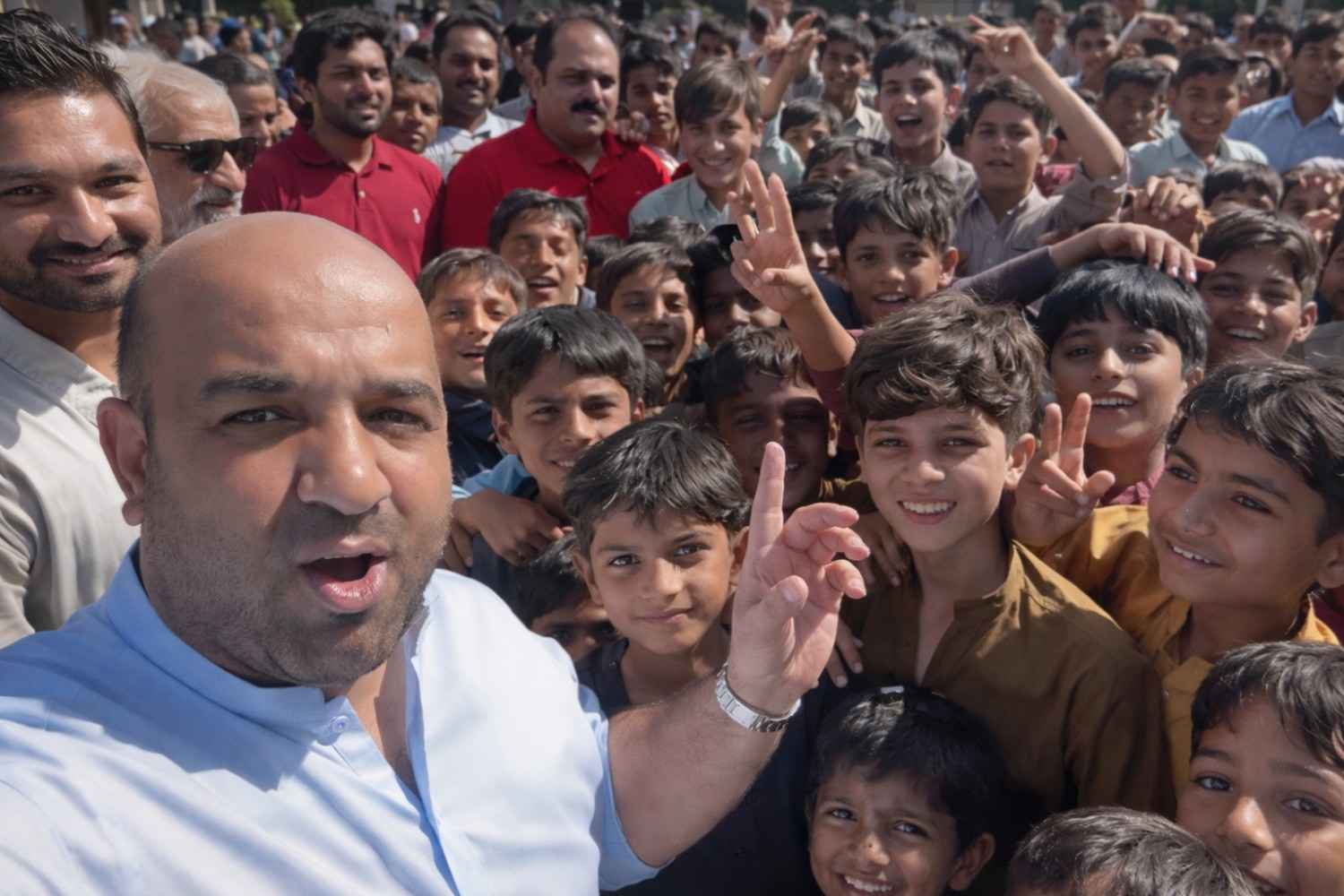 Rana Sikandar with Students